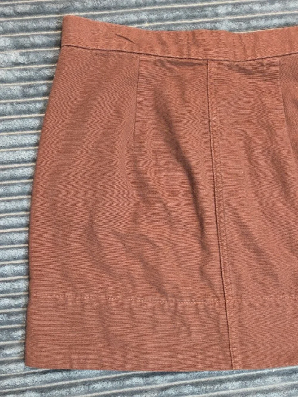 Everlane 100% Cotton Terracotta Mini Skirt with Front Button